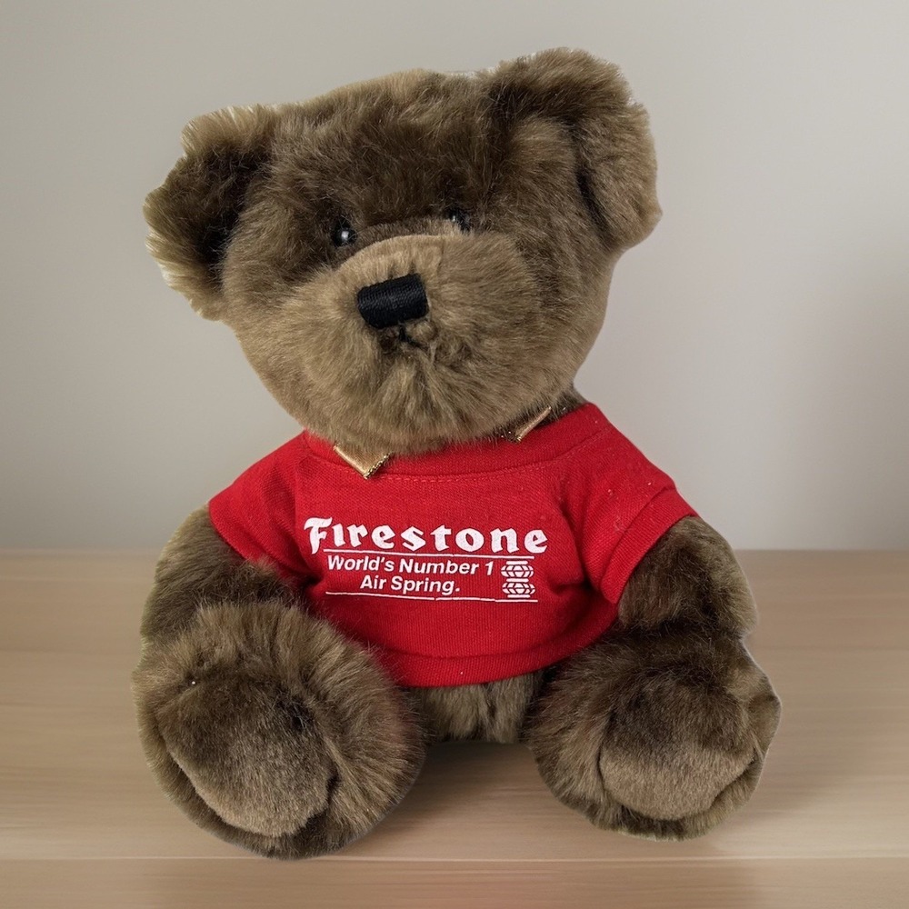 FIRESTONE Tires Advertising Plush Brown Bear Steven Smith Stuffed Animal Toy